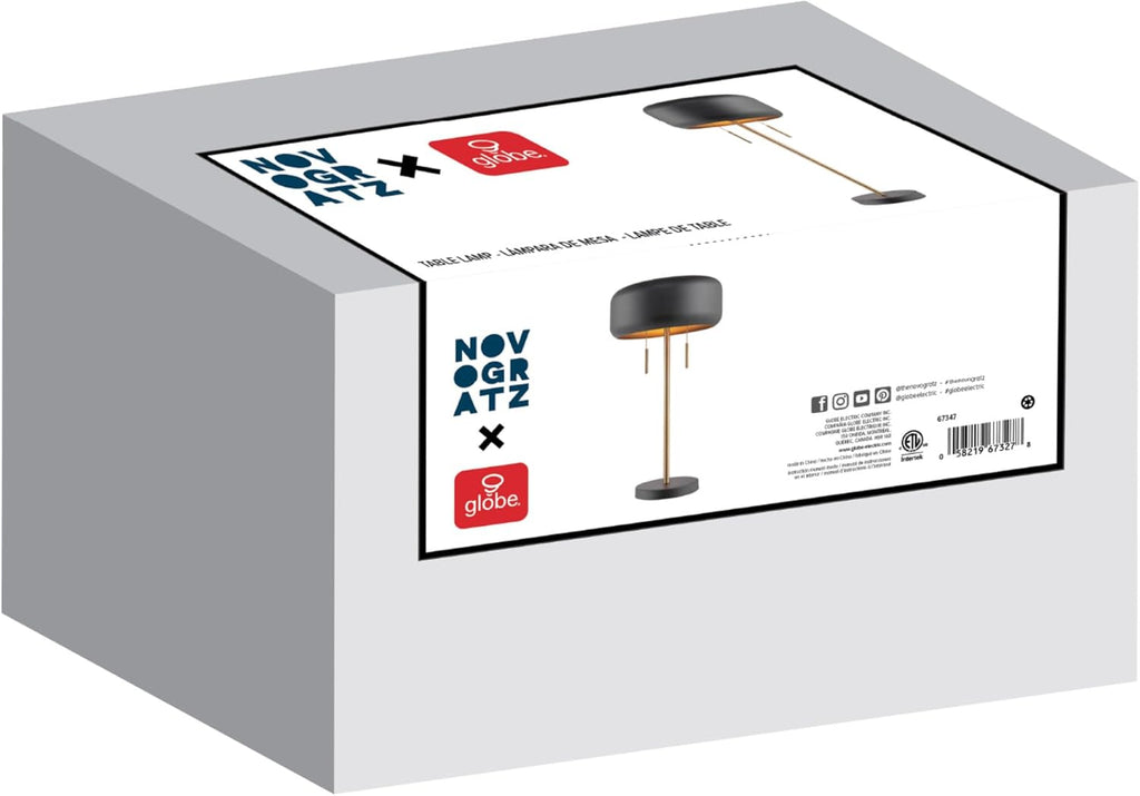 Modern Gold Table Lamp — 2-Light - View 7