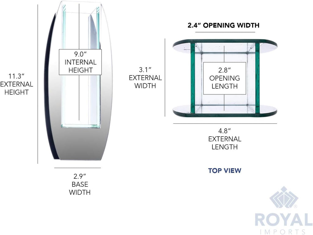 Oval Modern Glass Mirror — 5" - View 6