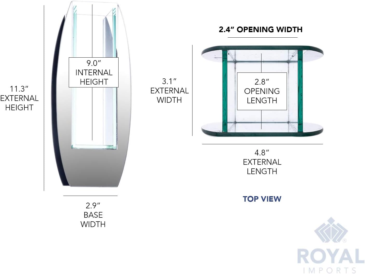 Oval Modern Glass Mirror — 5" - View 6
