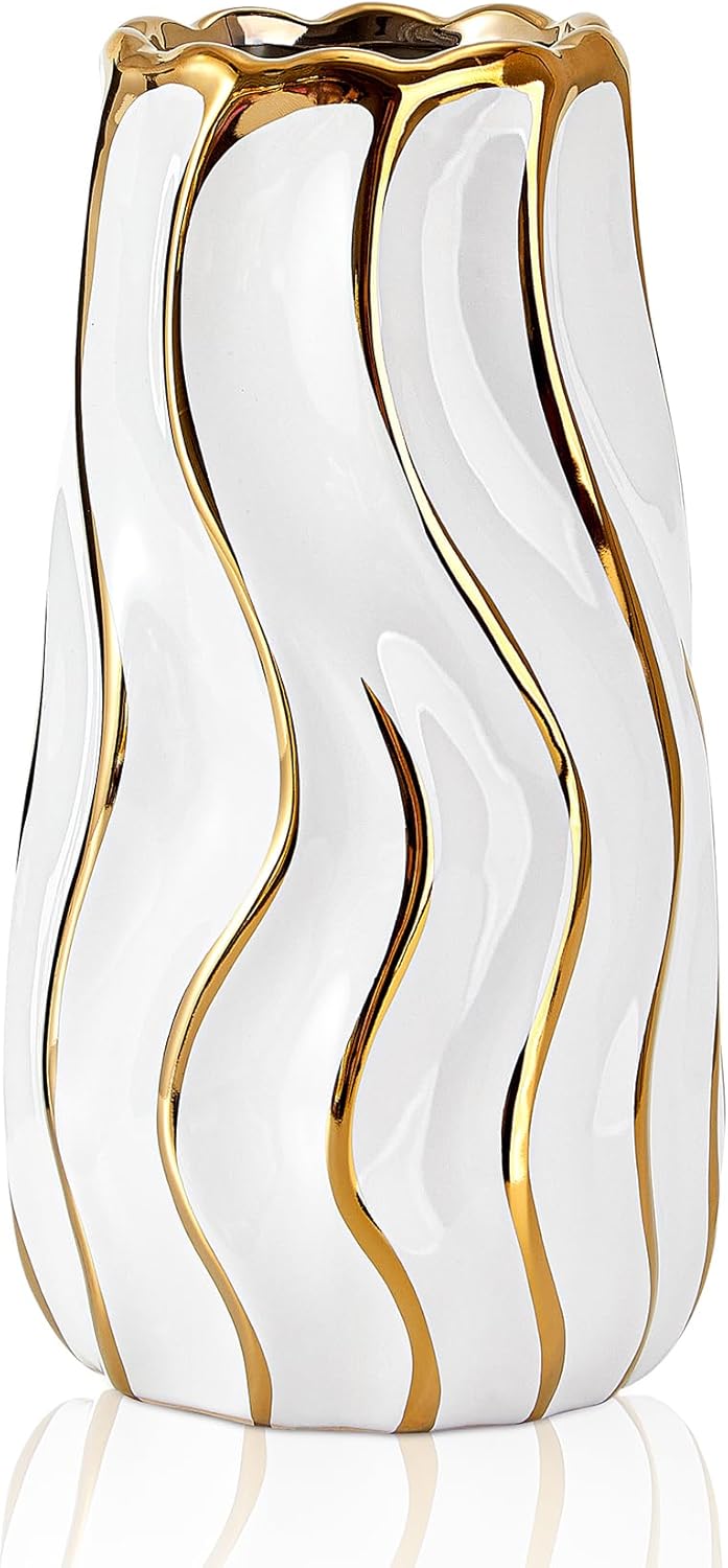 Beige Flower Vase — White-standard