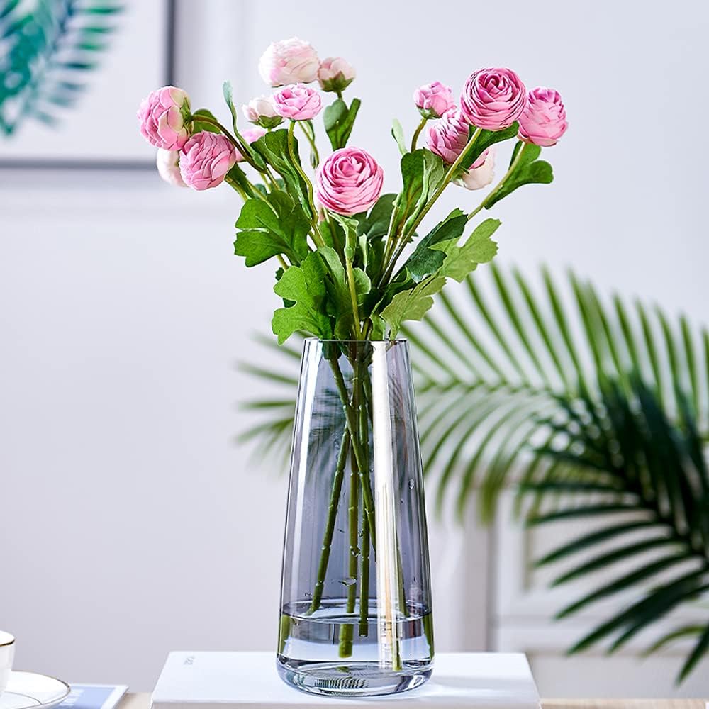 Farmhouse Grey Flower Vase — 8.7" — Gray