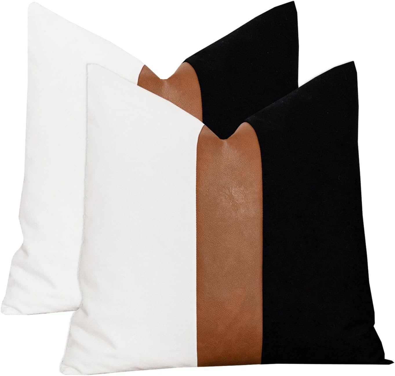 Boho Black Throw Pillow Cover — 18" — 18" x 18" (Pack of 2)