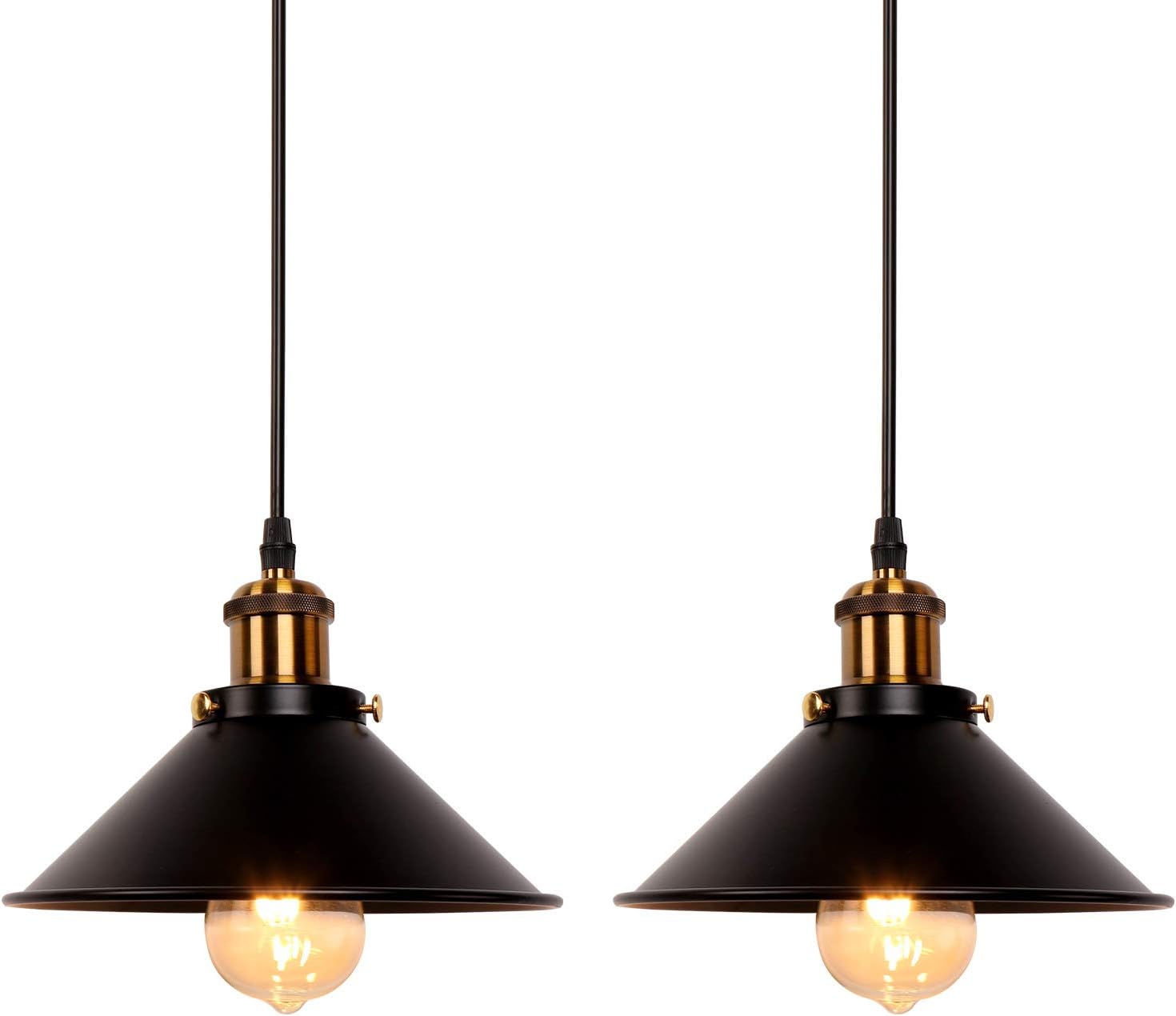 Farmhouse Metal Pendant Light — 2 Pack