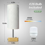 Dimmable Beige Bedside Lamp — 14" - View 6