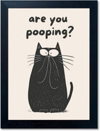 Framed Farmhouse Black Wall Decor — 8" — Black Cat Bad Smell