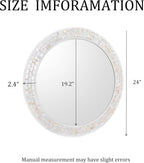 Framed White Round Mirror — 24" - View 3