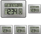 Mid-Century Black Wall Clock — 9.84" — Silver