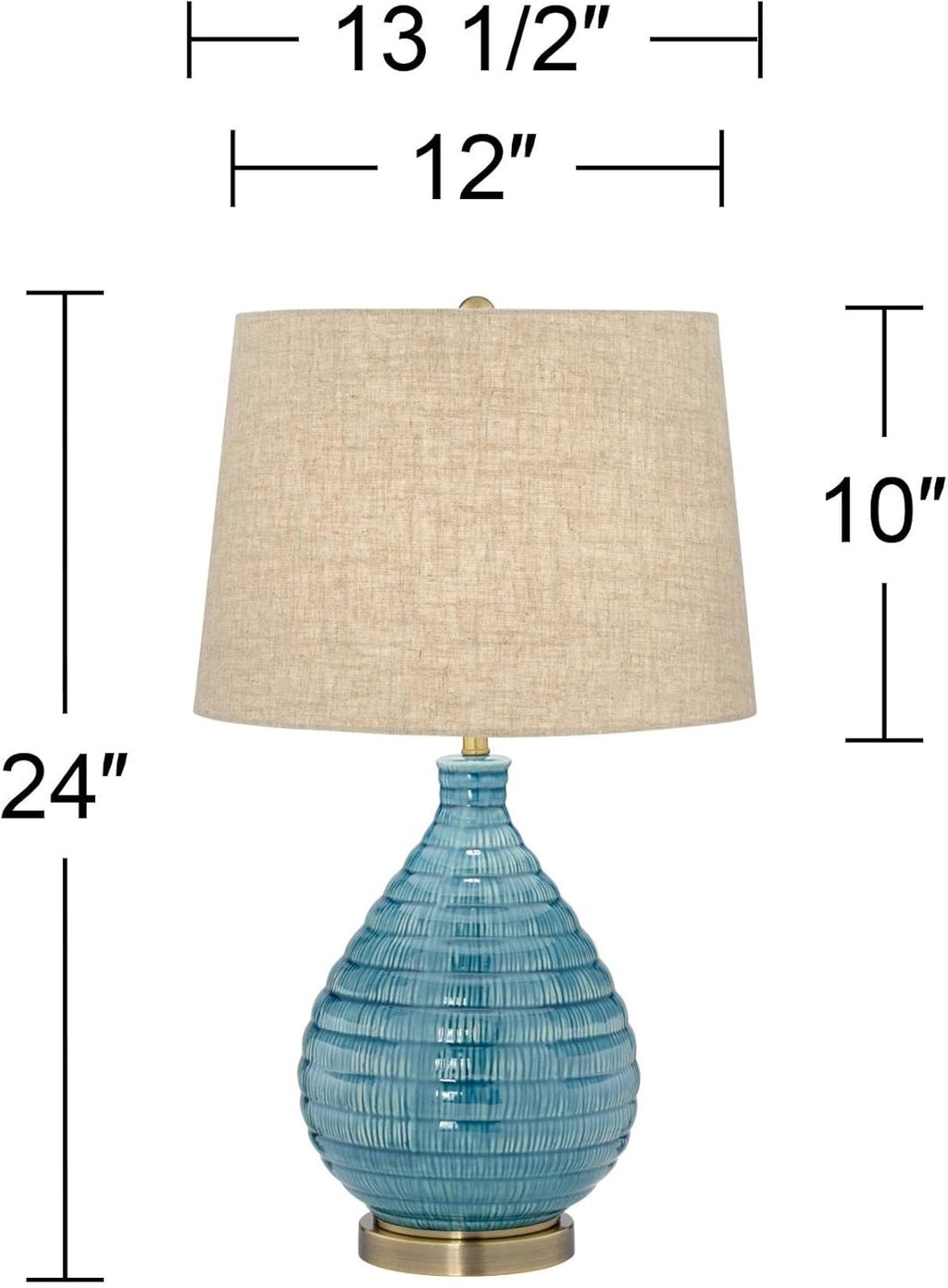 Linen Mid-Century Ceramic Table Lamp — 24" - View 4