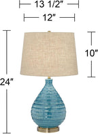 Linen Mid-Century Ceramic Table Lamp — 24" - View 4