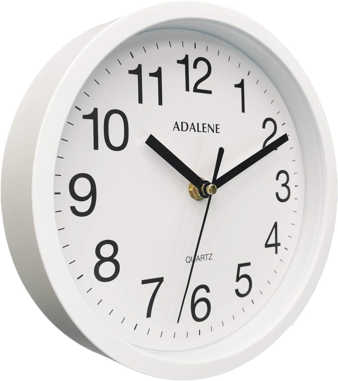 Battery Operated Modern White Wall Clock — 8" - View 2