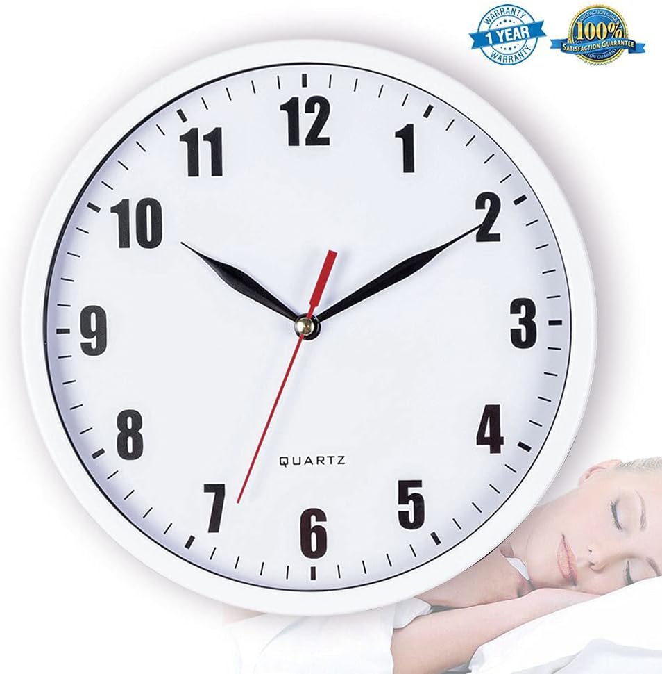 Black Wall Clock — 8" - View 2