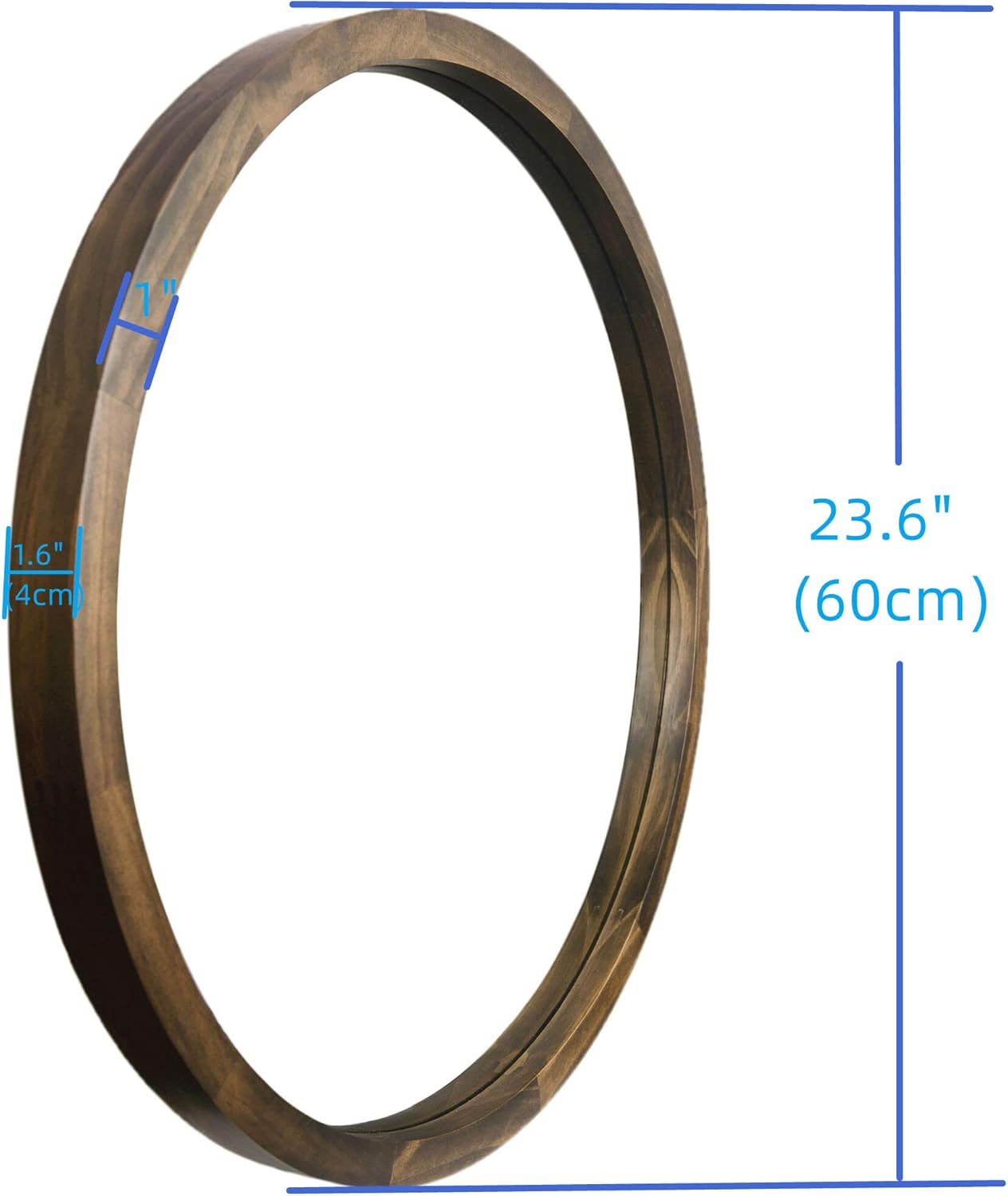 Round Wood Wall Mirror — 6" - View 4
