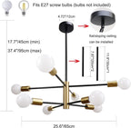 Adjustable Farmhouse Metal Chandelier — 8-Light - View 3