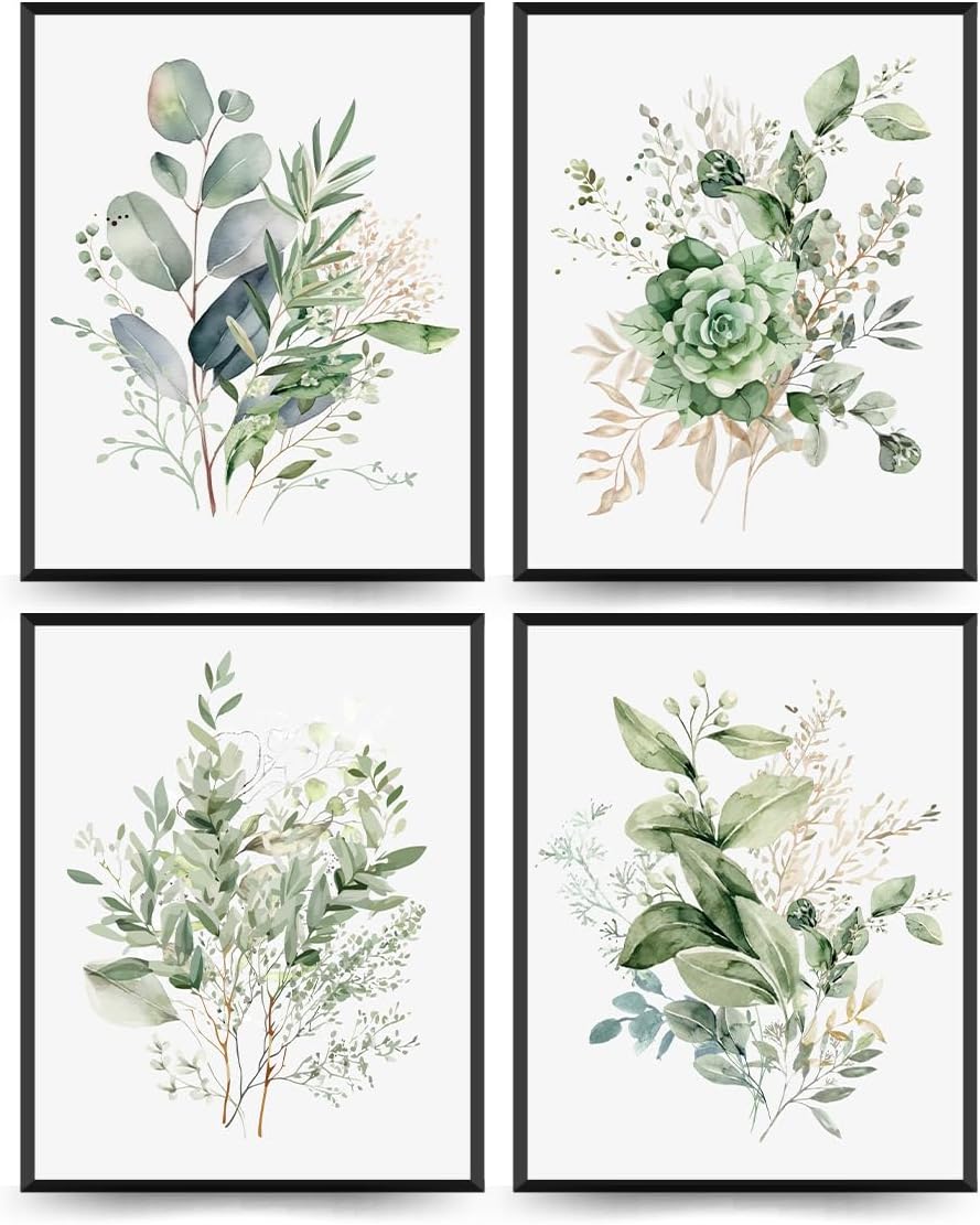 Unframed Farmhouse Black Wall Art — 10" — Green