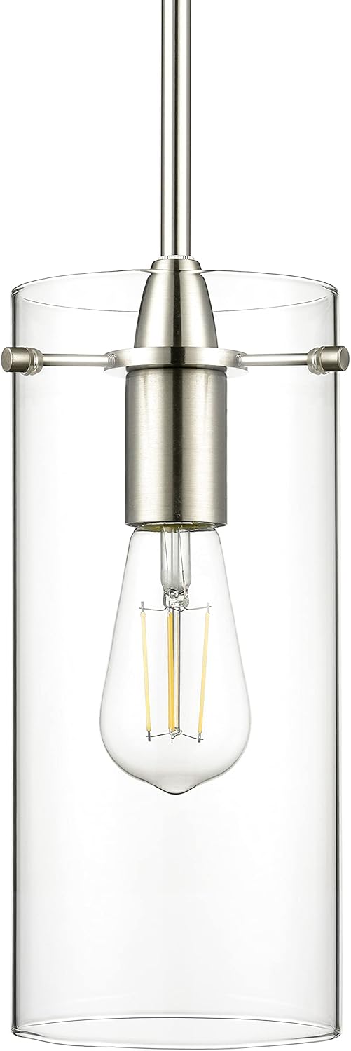 Black Pendant Light — Brushed Nickel