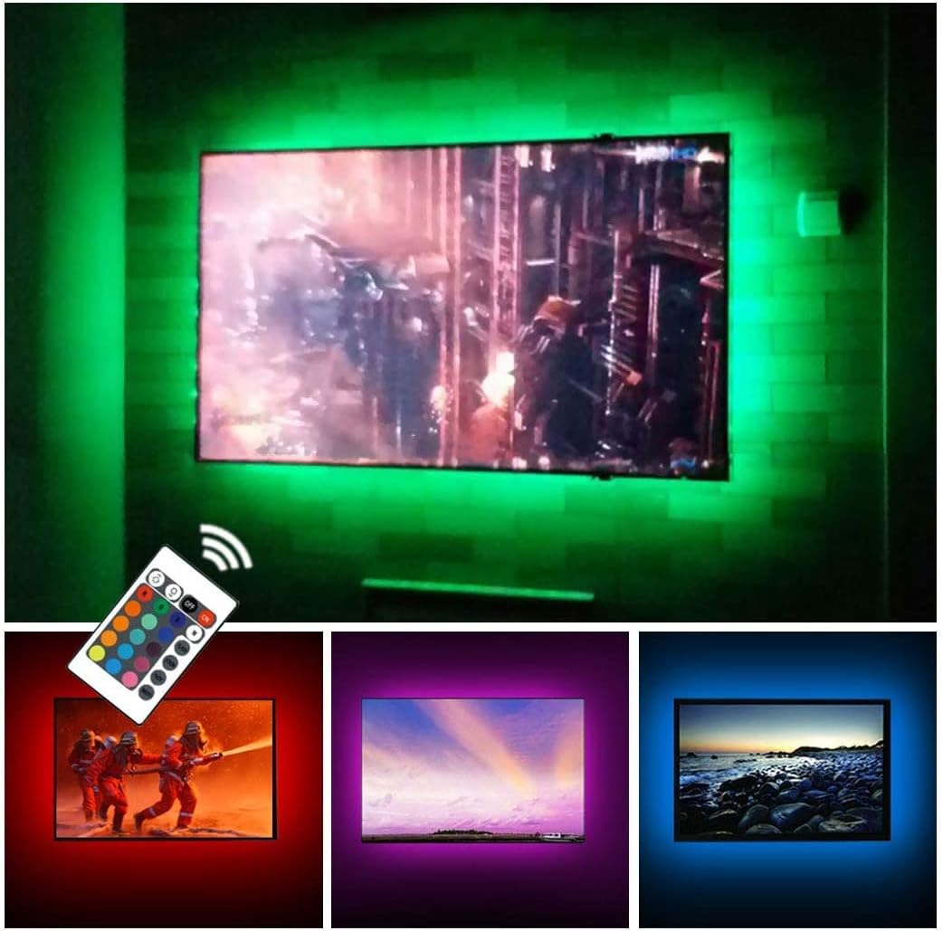 USB Metal LED Strip Lights — 55" — For 24-60 inch TV