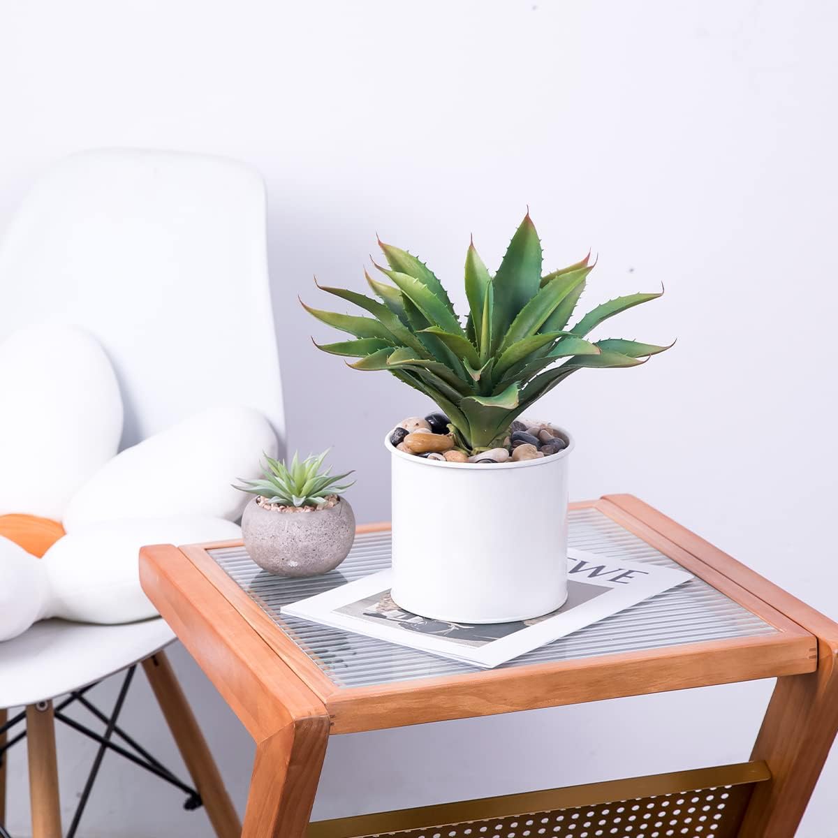 Green Faux Succulent — 5" - View 4