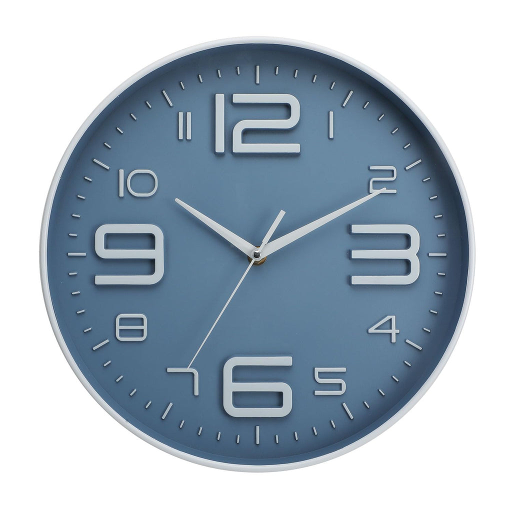 Round Modern Grey Wall Clock — 12"