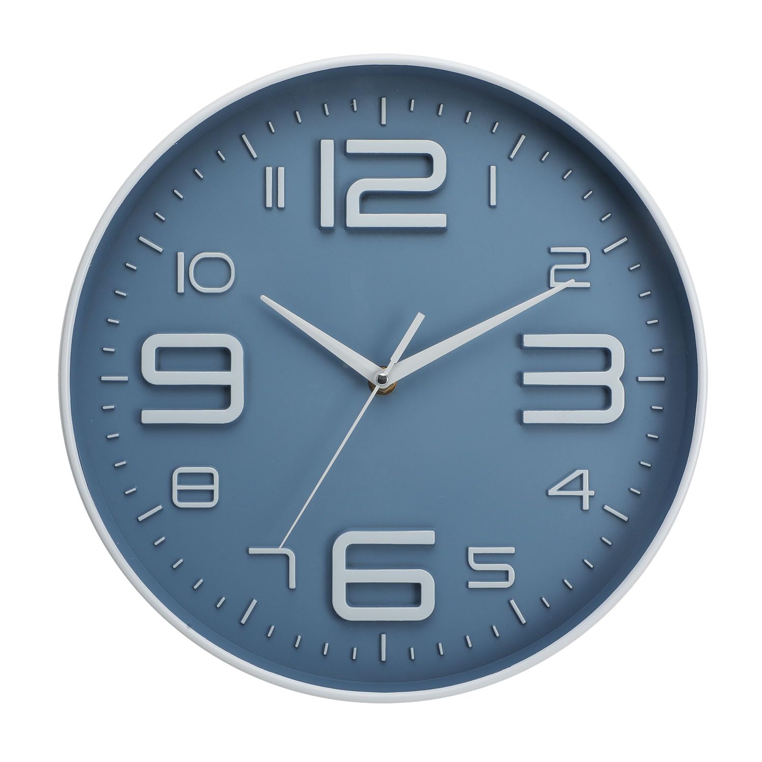 Round Modern Grey Wall Clock — 12"