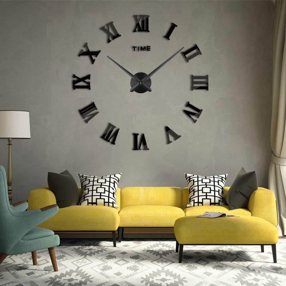Modern Black Wall Clock — 70~130cm