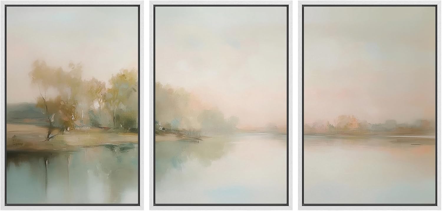 Vintage Farmhouse Framed Wall Art — 24" — 16"x24"x3 Panels White