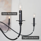 Farmhouse Black Chandelier — 6-Light - View 2