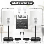 Dimmable Black Table Lamp — Set of 2 - View 4