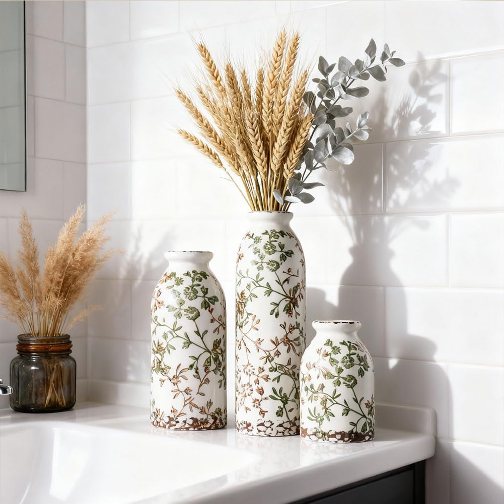 Farmhouse Beige Decorative Vase — Set of 3 - View 4