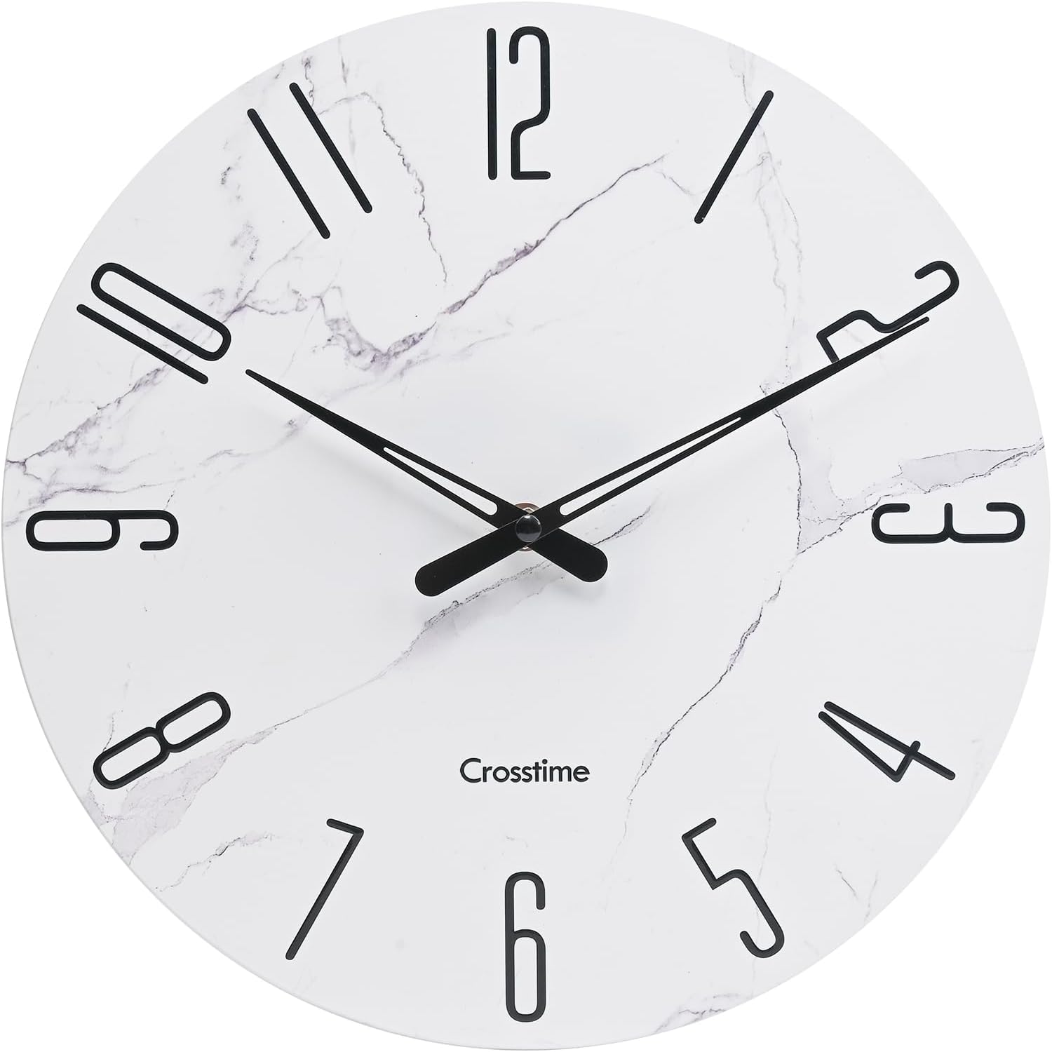 Battery Operated Luxe White Wall Clock — 12" — 14" White