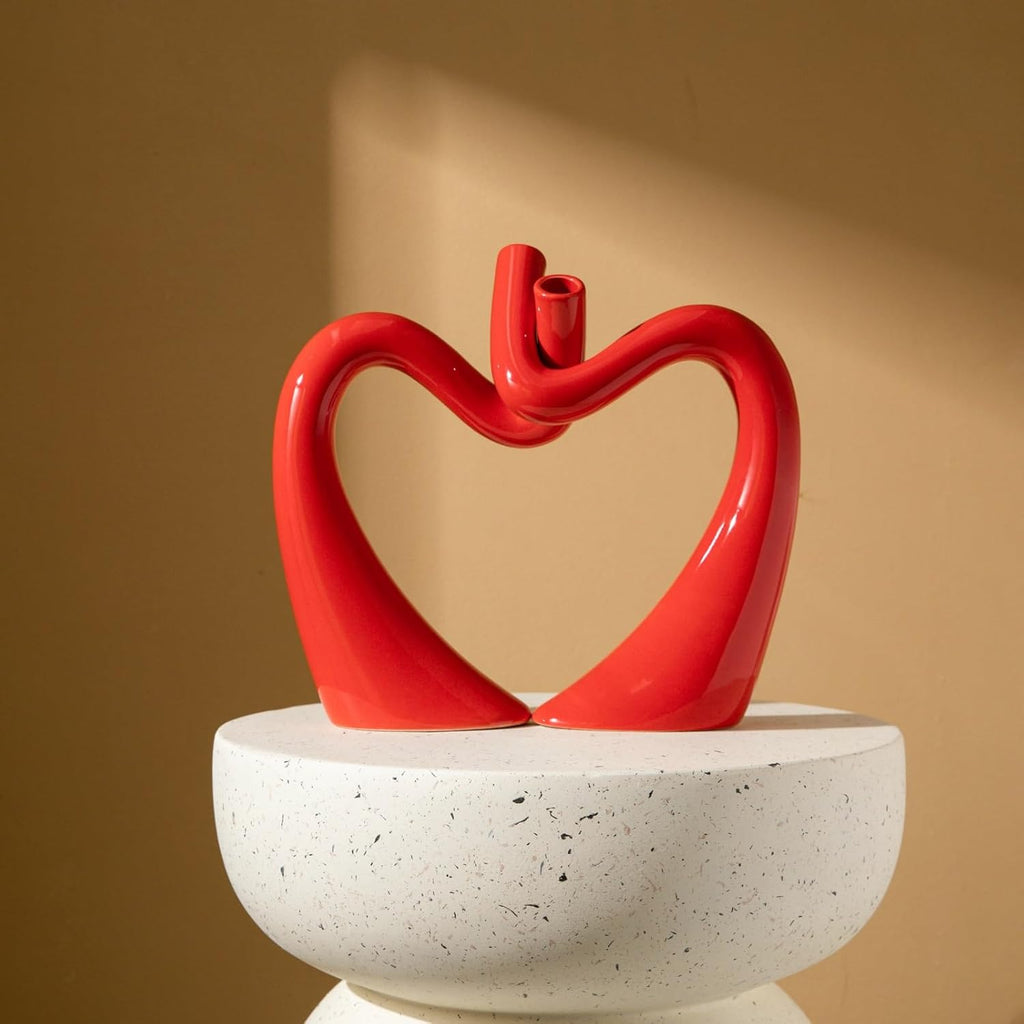 Modern Red Decorative Vase — 11.8" - View 7
