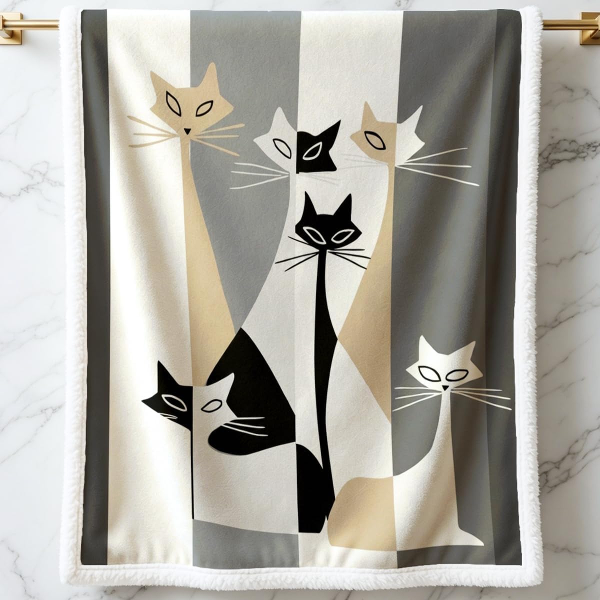 Modern Black Throw Pillow — 50" — Cute Cat Ggarden