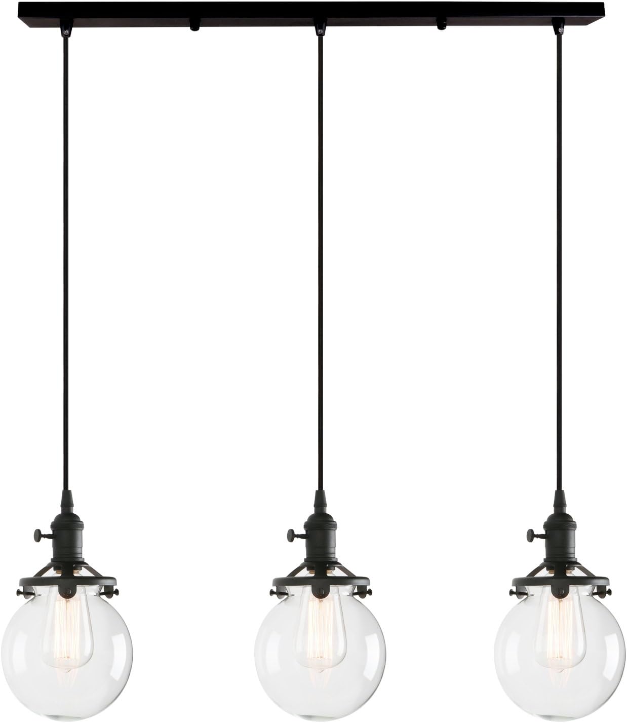 Oval Luxe Black Chandelier — Globe-Black