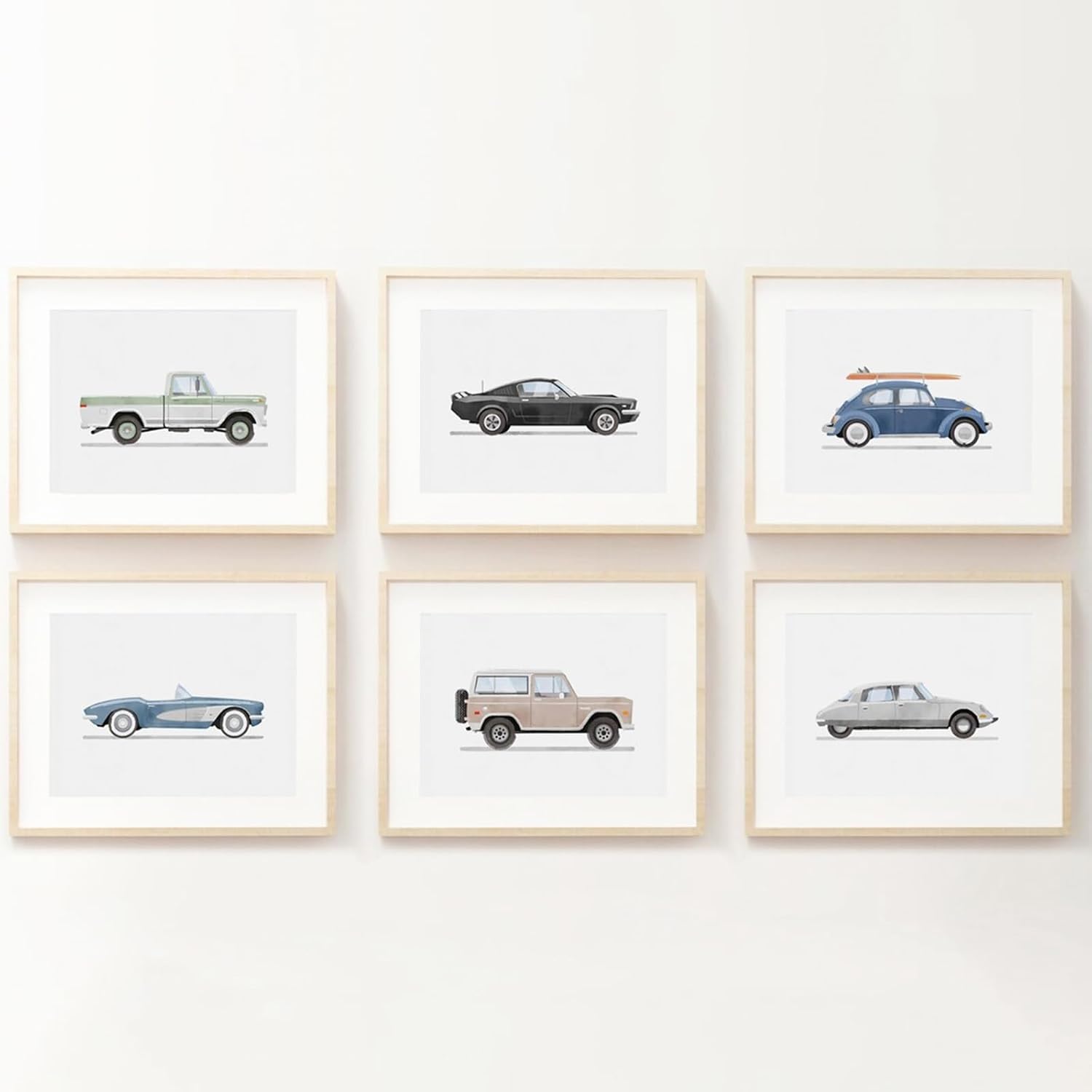 Framed Blue Wall Art — 8" — 8"x10" Unframed