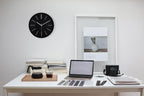 Battery Operated Modern Black Wall Clock — 12" - View 5