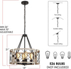 Adjustable Farmhouse Grey Chandelier — 4-Light - View 6