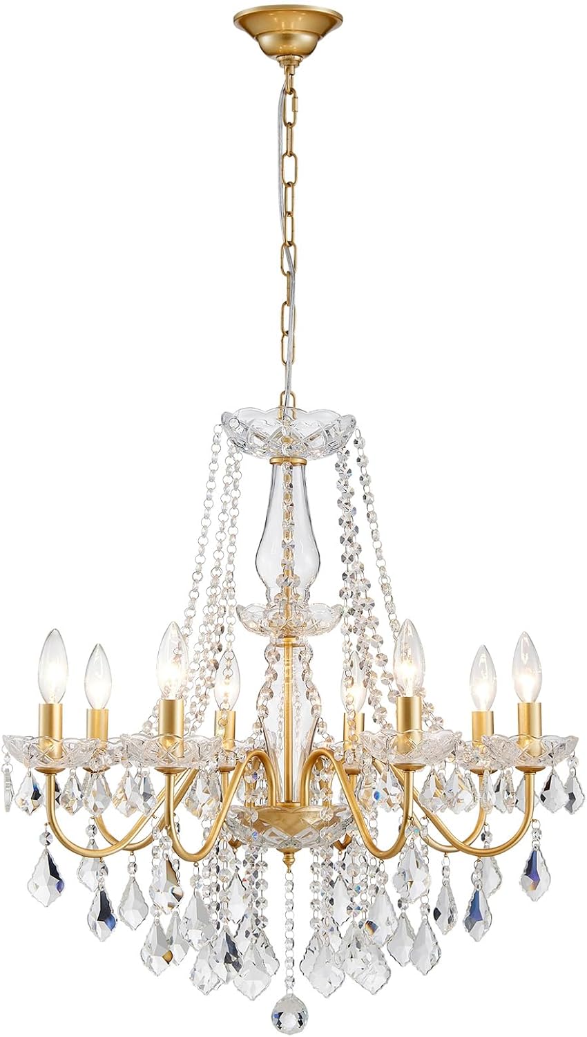 Adjustable Luxe Black Chandelier — 27" — Gold
