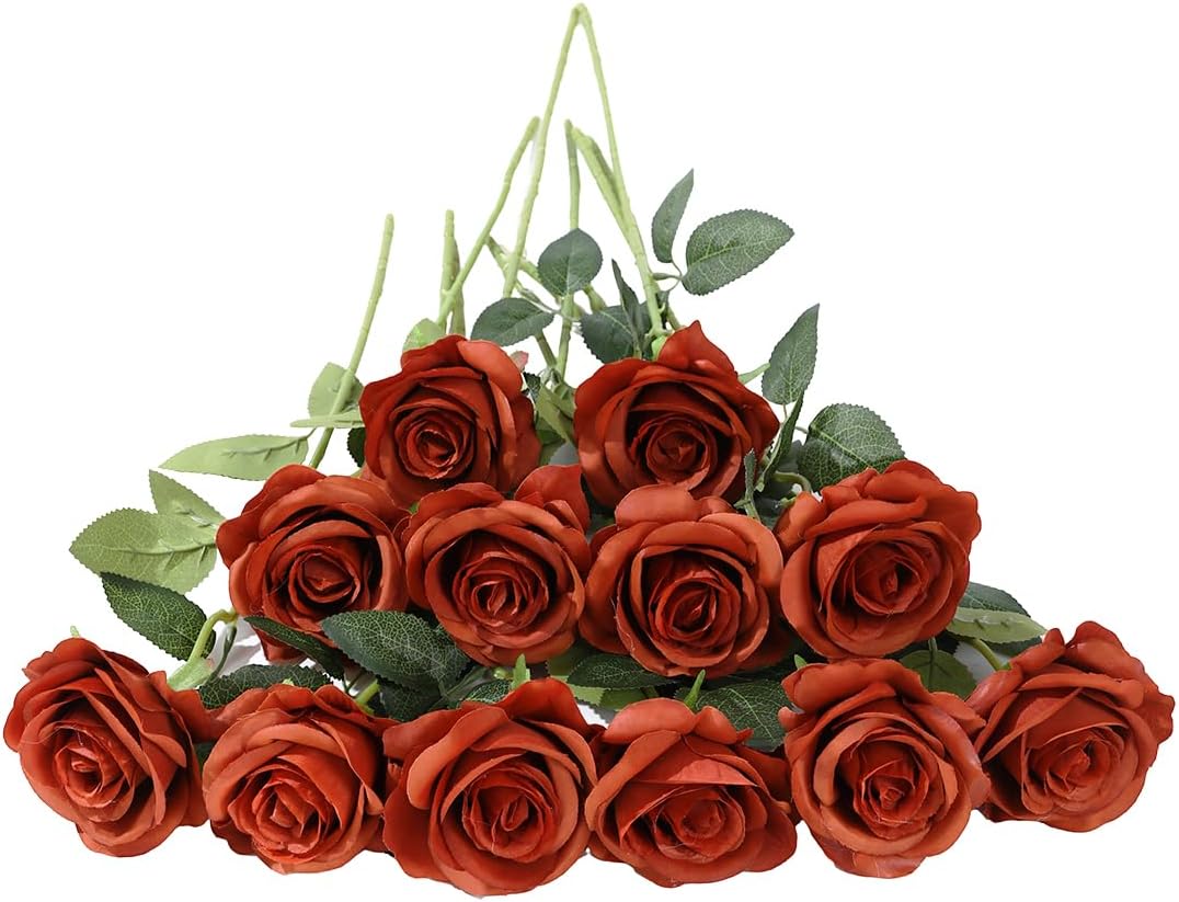 Black Artificial Flowers — Brown Orange