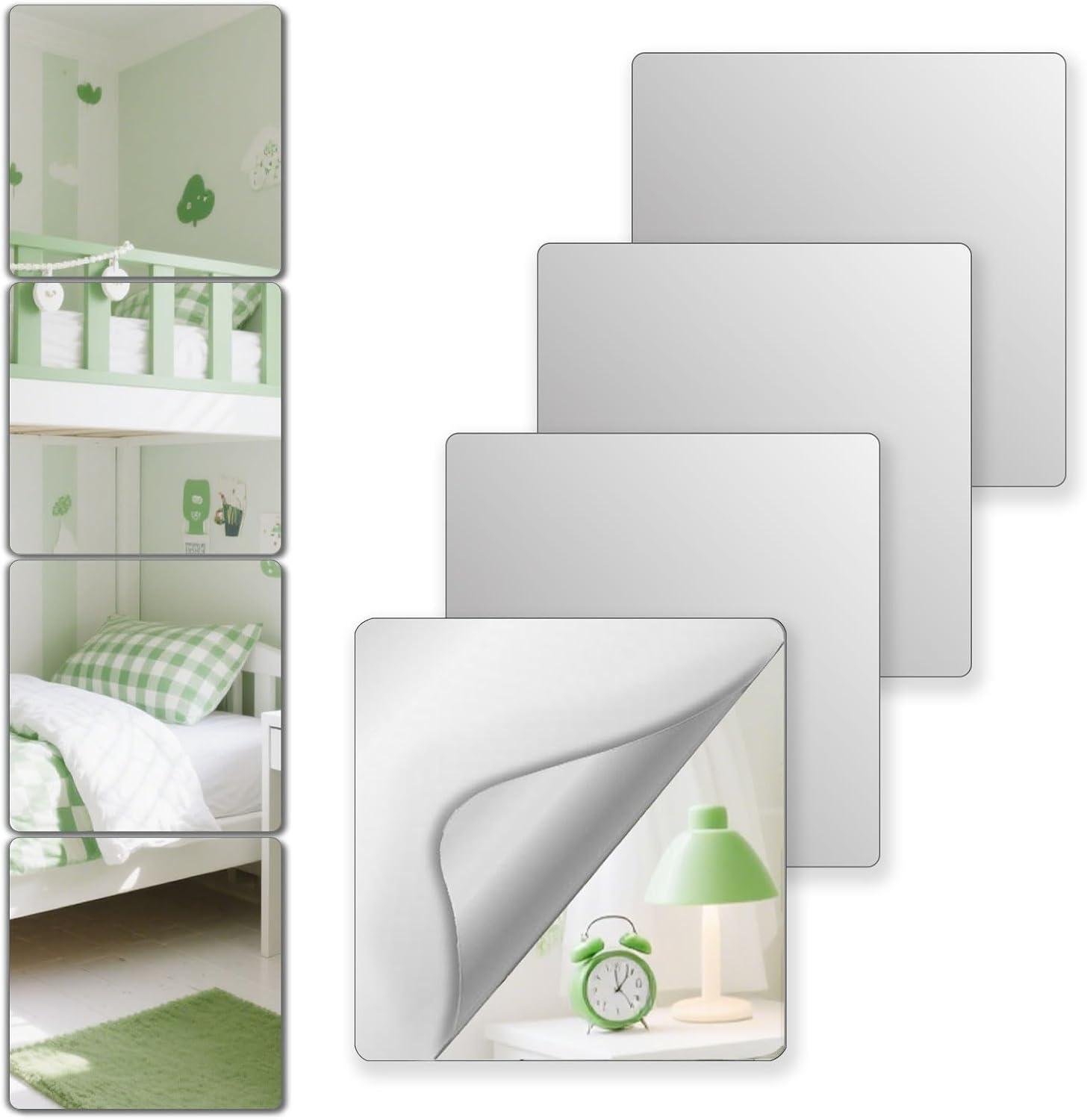 Silver Mirror — 10" — 8 Pcs-14x12 Inch