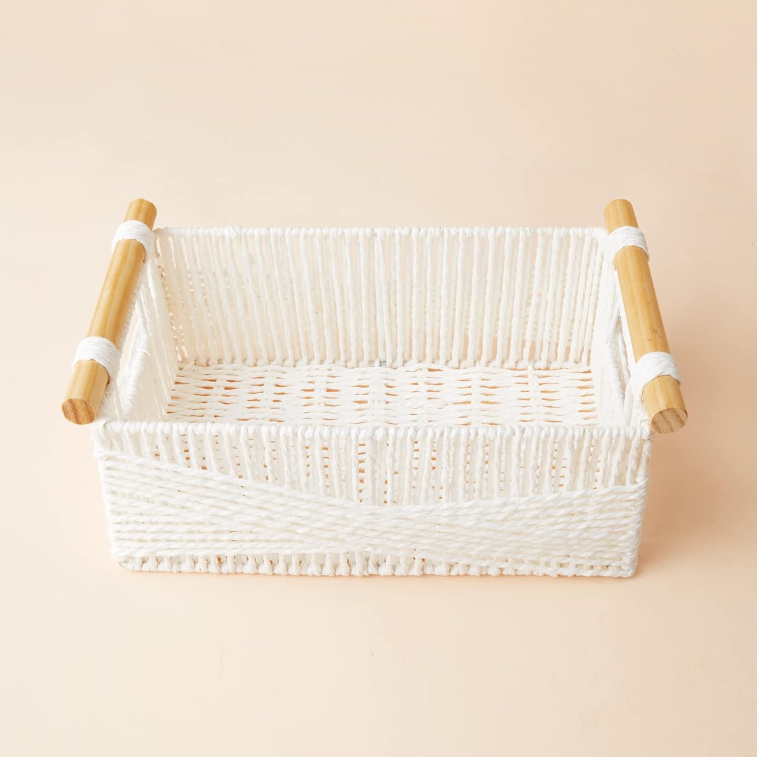 Boho Grey Woven Basket — Set of 2 - View 4