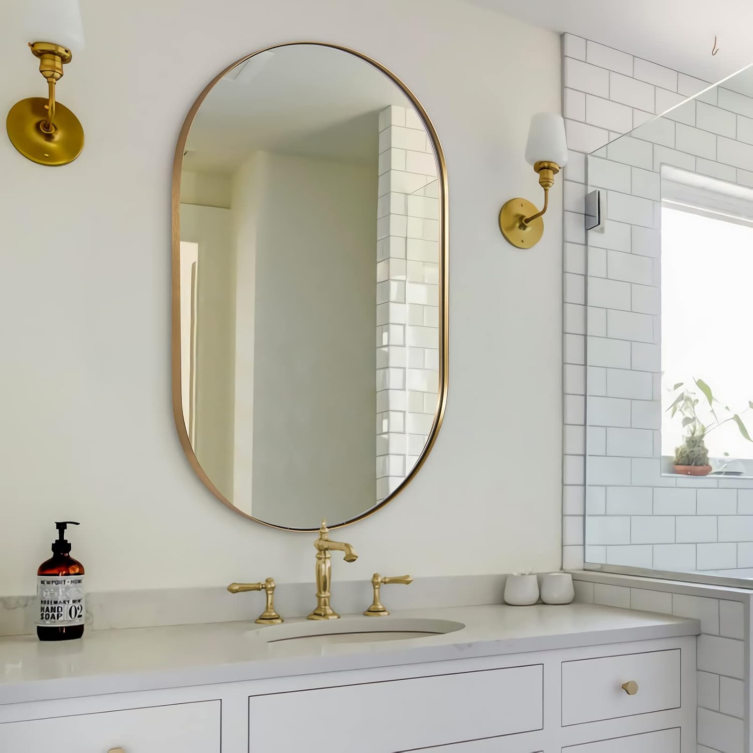 Oval Luxe Black Mirror — 1" — Gold