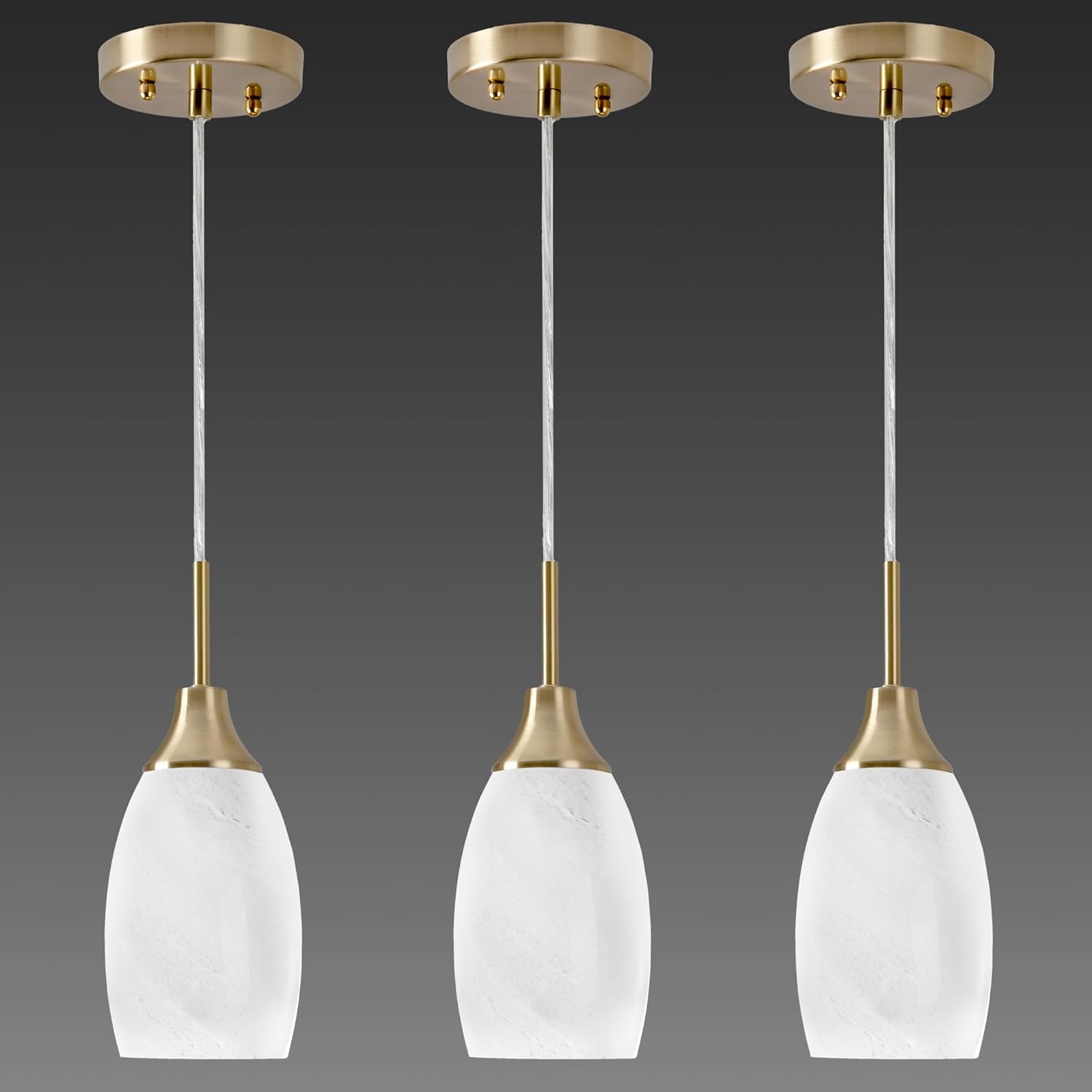 Oval Luxe Black Pendant Light — 4.72" — Gold
