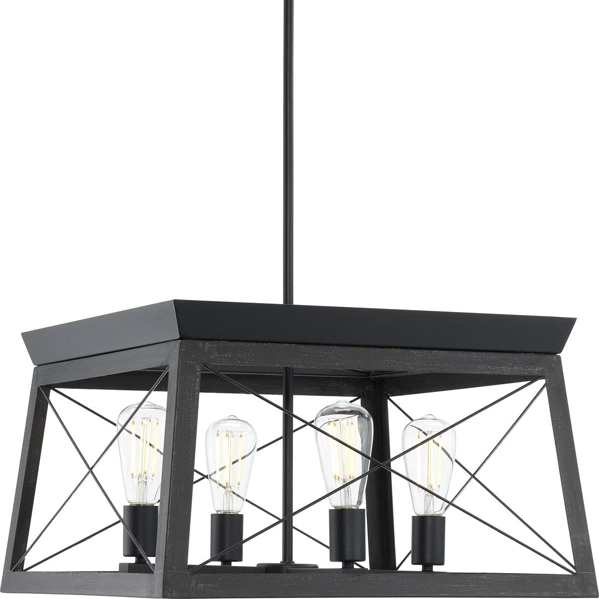 Farmhouse Black Chandelier — 5-Light — Textured Black