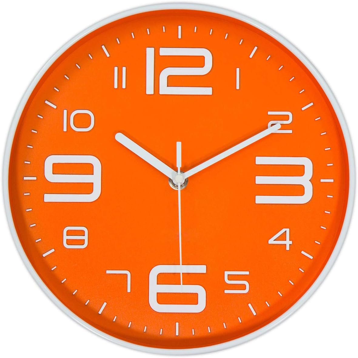 Modern Black Wall Clock — 12" — 10''orange