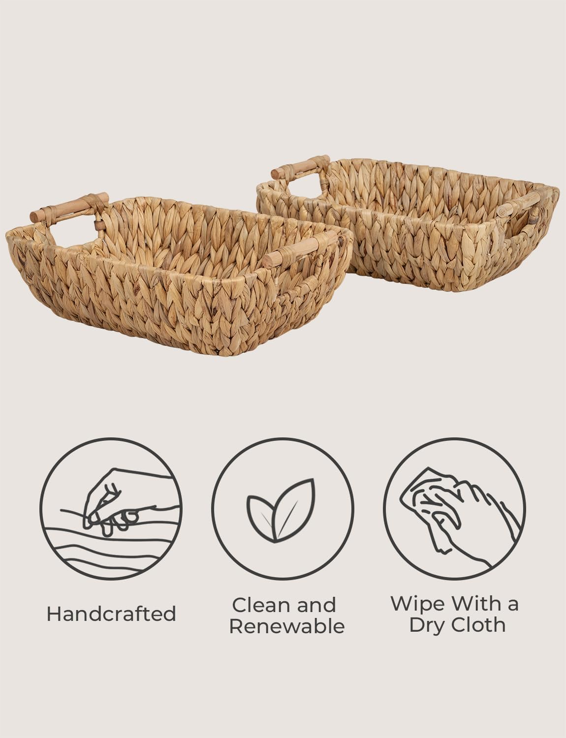Hand-Woven Boho Beige Storage Basket - View 4