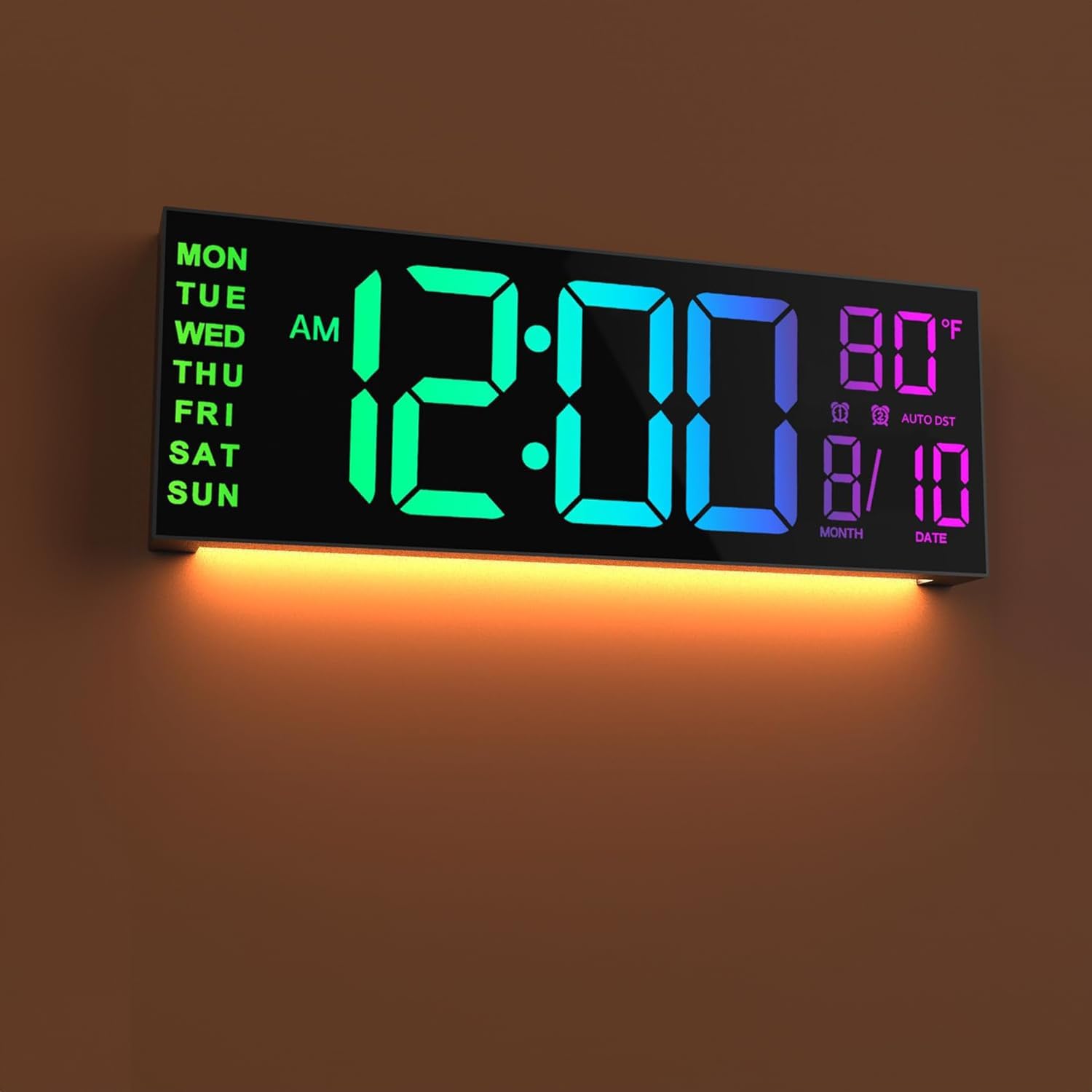 RGB Black Wall Clock — 15" — Black