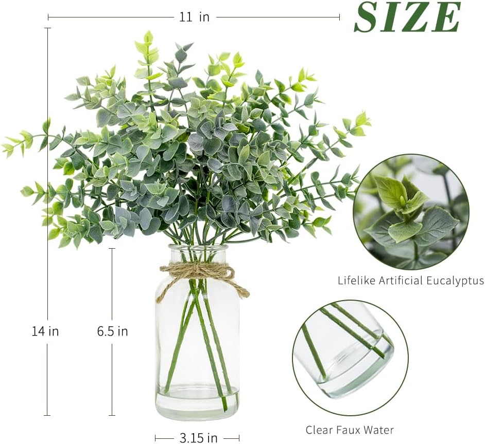 Farmhouse Glass Artificial Plant — 14" - View 5