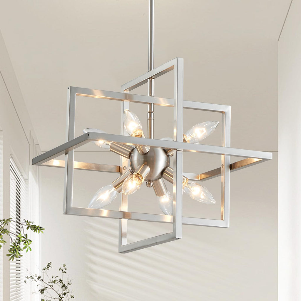 Farmhouse Gold Chandelier — 8-Light