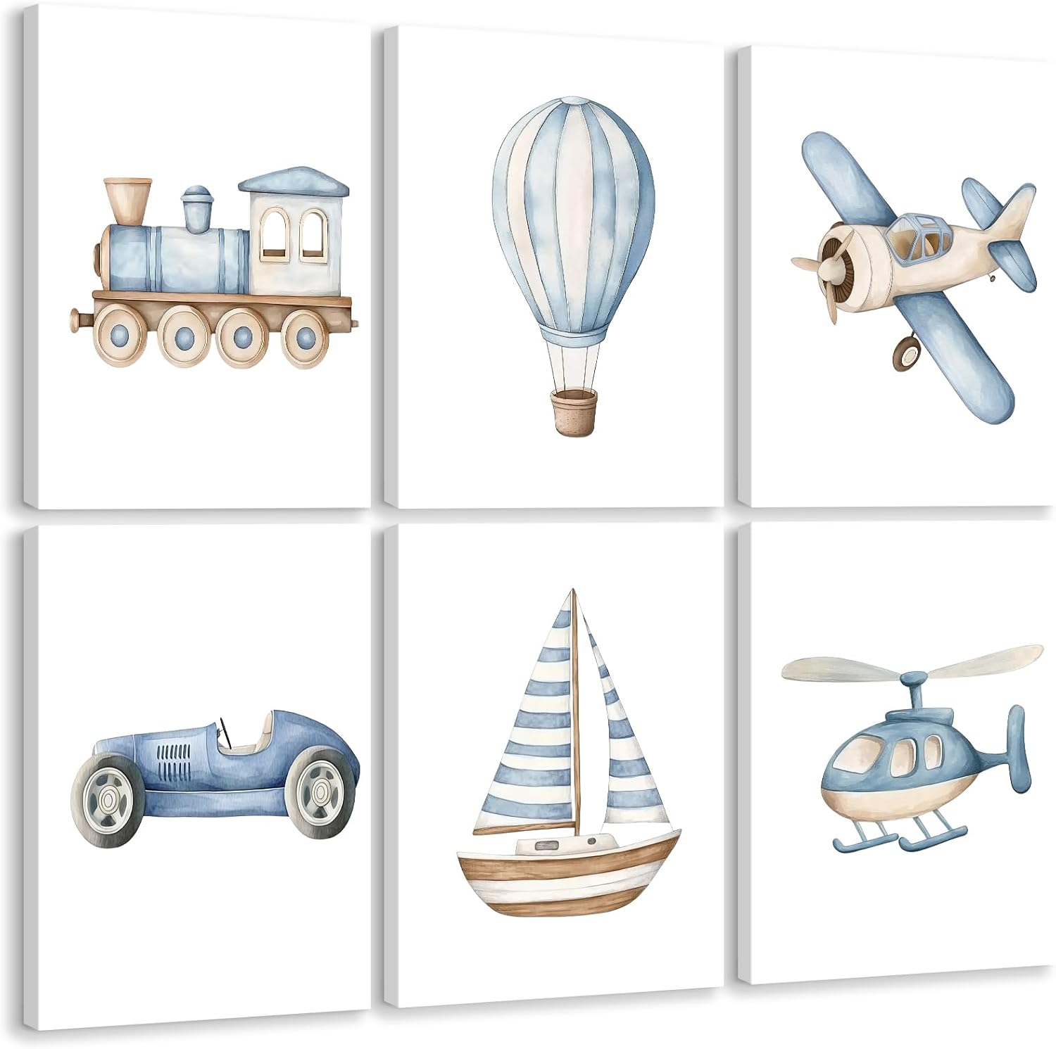 Unframed Blue Wall Decor — 10" — 8x10 Inch Canvas