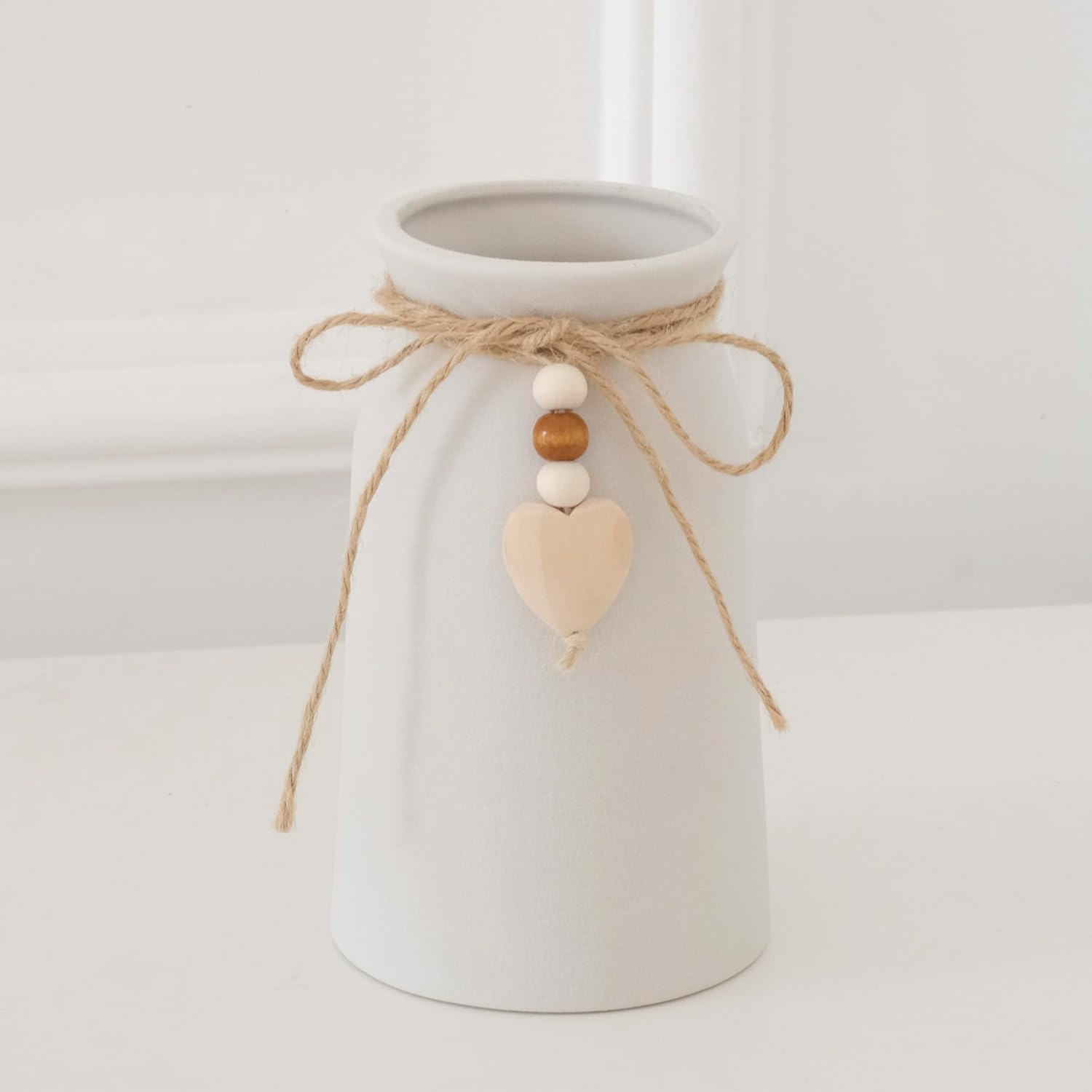 Boho Black Flower Vase — White
