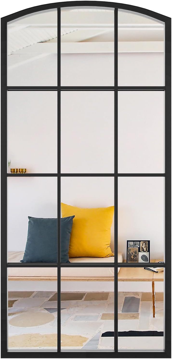 Framed Black Wall Mirror — 36" — 48"L x 24"W